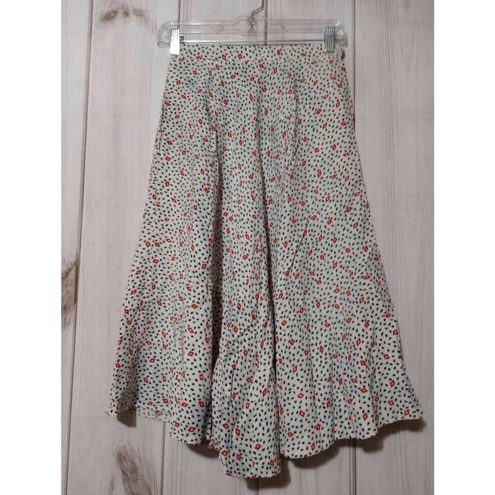 Evan-Picone   Skirt Ladies 6 White Black Midi Vintage‎ 80s